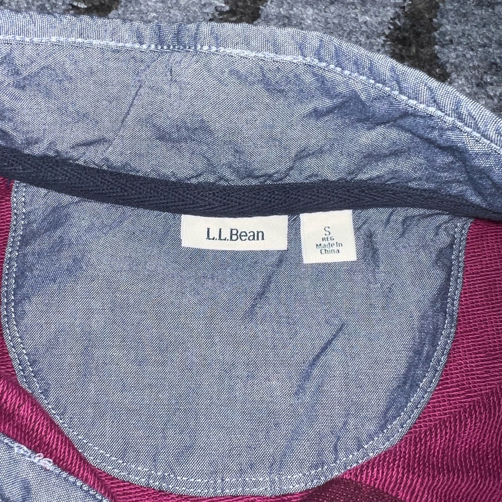 L.L. Bean Maroon Long Sleeve Cotton Pullover Shirt - Picture 3 of 4